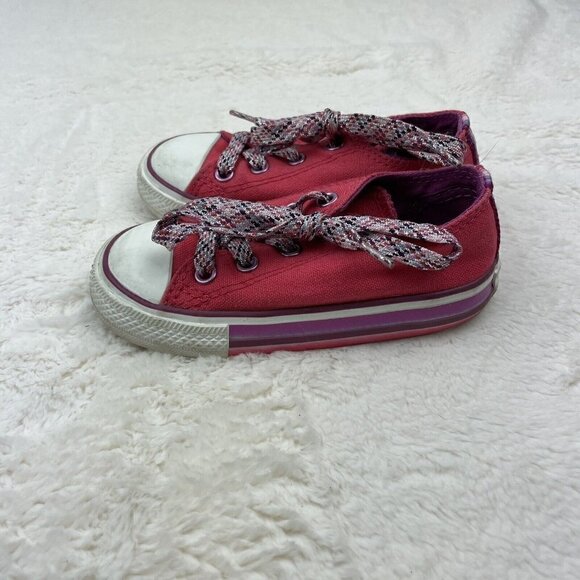 Converse All Star Chuck Taylor Girls Youth Size 1 EUR 32 Shoes Pink White - Picture 2 of 12